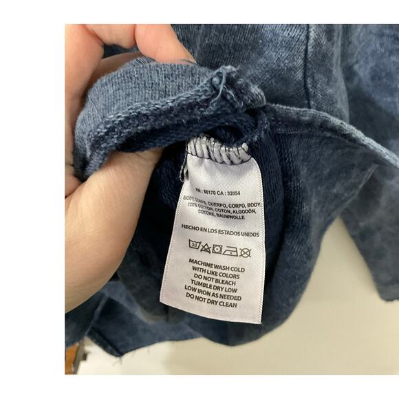 Anthropologie T.La Miley Quarter-Zip Hooded Pullover Sweatshirt Blue Small - Picture 6 of 6